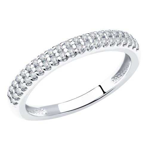 Серебряное кольцо женское с дорожкой фианитов SOKOLOV 94011536 р.18.5 в Яшма Золото