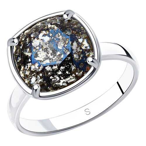 Кольцо женское SOKOLOV из серебра с кристаллом Swarovski 94012056 р.18.5 в Яшма Золото