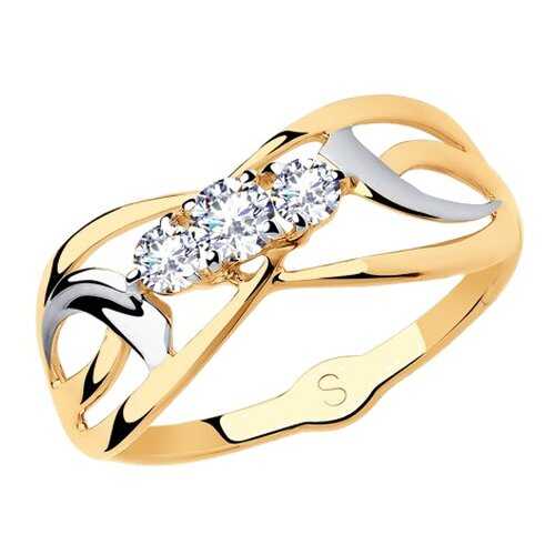 Кольцо женское SOKOLOV из золота с фианитами 018129 р.17.5 в Яшма Золото