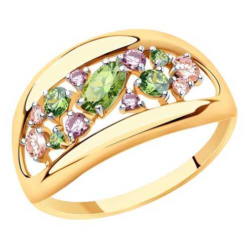 Кольцо женское SOKOLOV из золота с фианитами Swarovski 81010469 р.20 в Яшма Золото