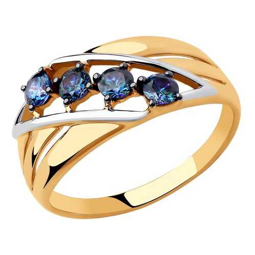 Кольцо женское SOKOLOV из золота с синими Swarovski Zirconia 81010447 р.18 в Яшма Золото