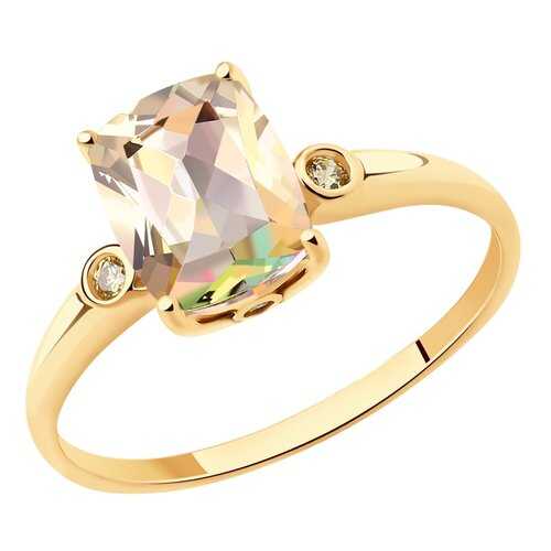 Кольцо женское SOKOLOV из золота с топазами Swarovski 714908 р.18 в Яшма Золото