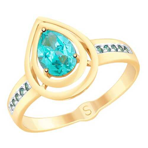 Кольцо женское SOKOLOV из золота с топазами Swarovski и фианитами 715317 р.17.5 в Яшма Золото