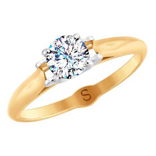Кольцо женское SOKOLOV из золота со Swarovski Zirconia 81010387 р.17 в Яшма Золото