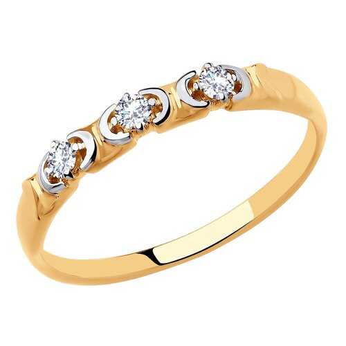 Кольцо женское SOKOLOV из золота со Swarovski Zirconia 81010430 р.17 в Яшма Золото