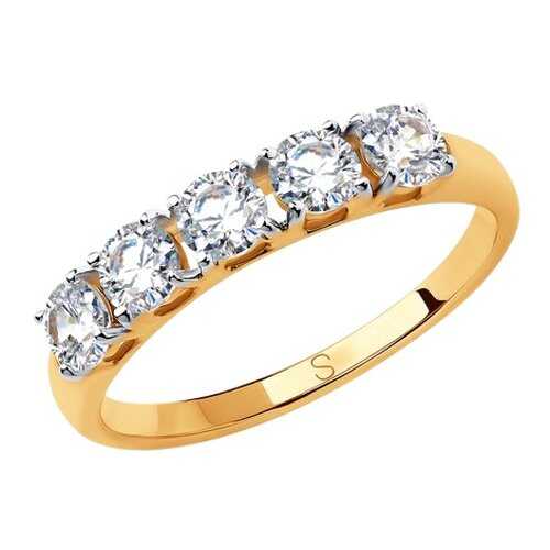 Кольцо женское SOKOLOV из золота со Swarovski Zirconia 81010444 р.18.5 в Яшма Золото