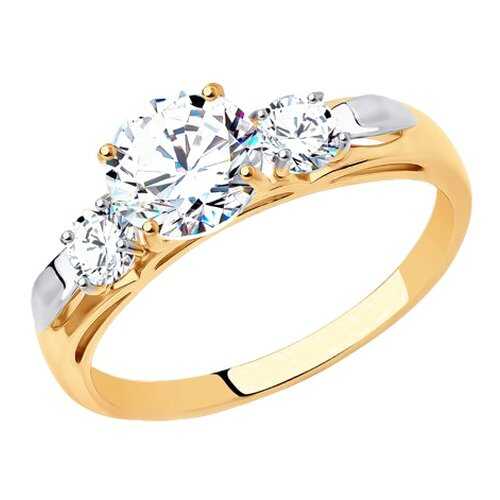 Помолвочное кольцо женское SOKOLOV из золота со Swarovski Zirconia 81010194 р.18.5 в Яшма Золото
