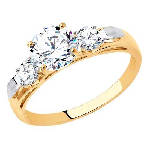 Помолвочное кольцо женское SOKOLOV из золота со Swarovski Zirconia 81010194 р.19 в Яшма Золото