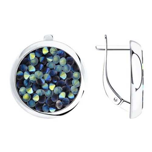 Серебряные серьги с кристаллами Swarovski SOKOLOV 94022682 в Яшма Золото