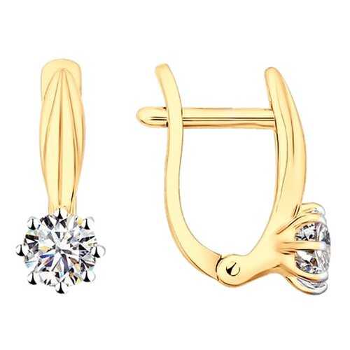 Серьги SOKOLOV из серебра со Swarovski Zirconia 89020065 в Яшма Золото