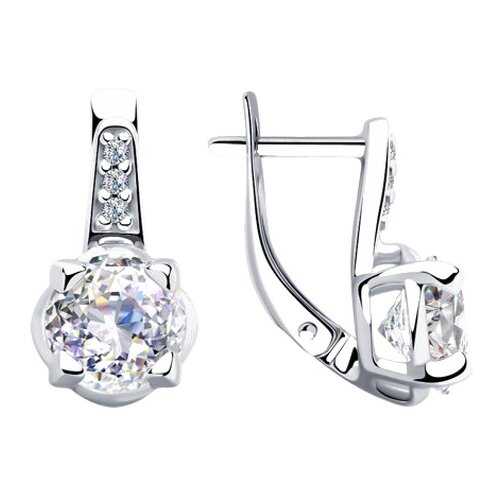 Серьги SOKOLOV из серебра со Swarovski Zirconia 89020118 в Яшма Золото