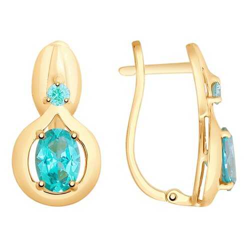 Серьги SOKOLOV из золота с топазами Swarovski и фианитами 725673 в Яшма Золото