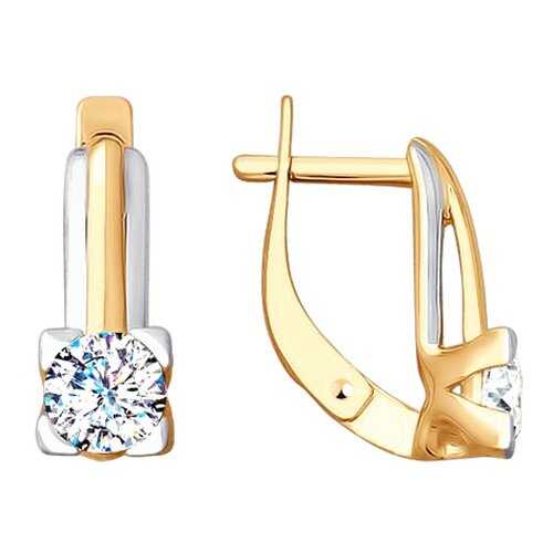 Серьги SOKOLOV из золота со Swarovski Zirconia 81020381 в Яшма Золото