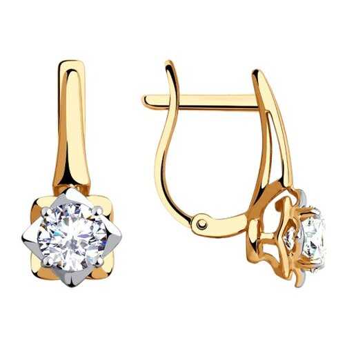 Серьги SOKOLOV из золота со Swarovski Zirconia 81020456 в Яшма Золото