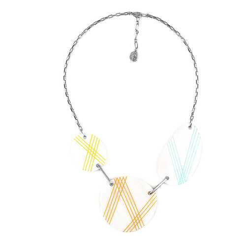 Колье женское Nature Bijoux NB20.1-15-41142 белое/голубое/желтое в Яшма Золото