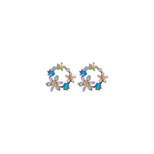 Серьги Corona style B005E1119884K025-PINK в Яшма Золото