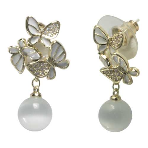 Серьги Corona style B005E1120141K025-WHITE в Яшма Золото