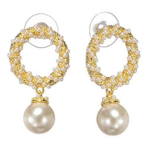 Серьги Corona Style B005E1125959 золотистые в Яшма Золото