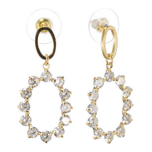 Серьги Corona Style B005E1128290 золотистые в Яшма Золото