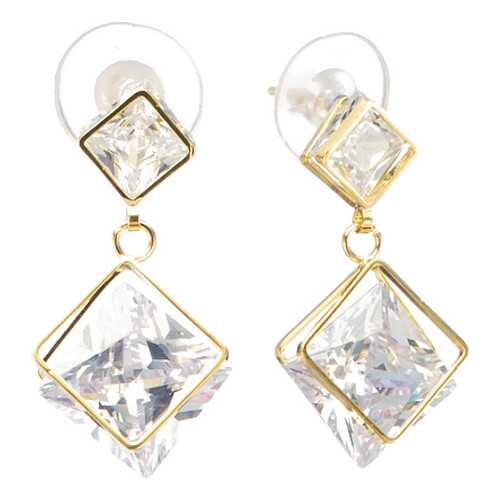 Серьги Corona Style B005E1129088 золотистые в Яшма Золото