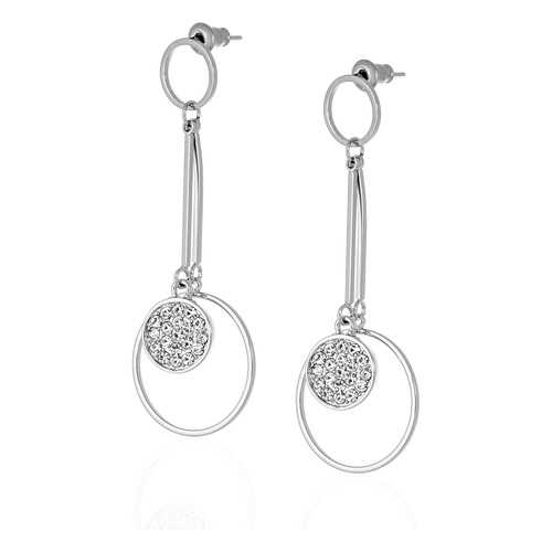 Серьги Lattrice 221155440 серебристые в Яшма Золото