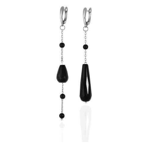 Серьги Lattrice 54666128 черные в Яшма Золото