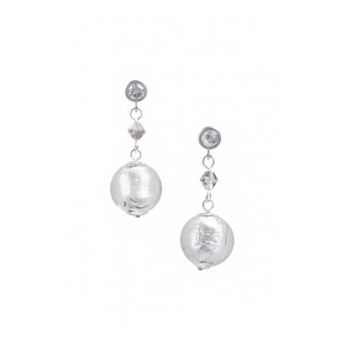 Серьги Perla Appeso Argento 09030533 серебристые в Яшма Золото