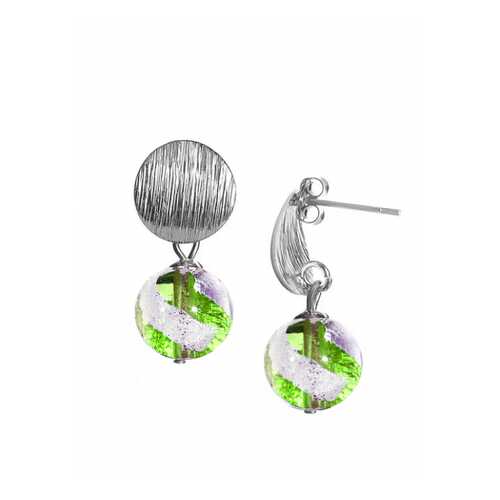 Серьги Perla Metallo Rotondo 09030615 салатовые в Яшма Золото