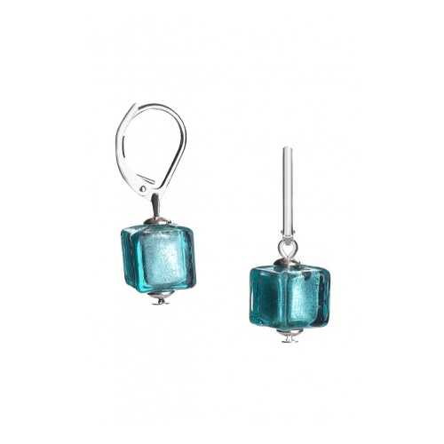 Серьги Perla Piccolo Cubo 09030266 изумрудные в Яшма Золото