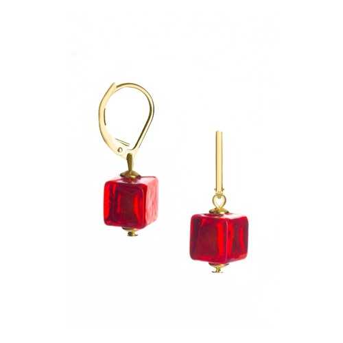 Серьги Perla Piccolo Cubo 09030266 красные в Яшма Золото