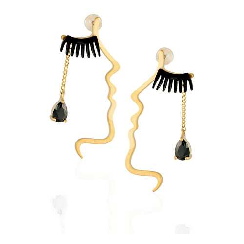 Серьги женские Lattrice 221155477 золотистые в Яшма Золото